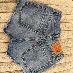 Levi's Classic Blue Denim Cutoff Shorts
